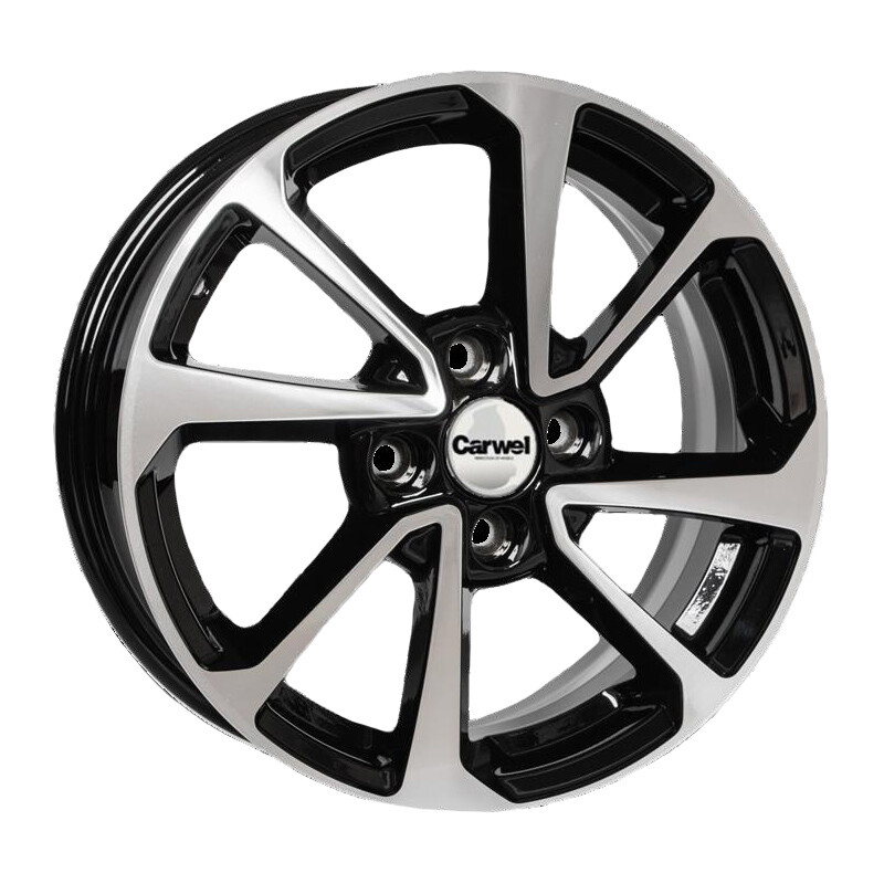CARWEL ЕССЕЙ 105 Solaris II AB 6x15/4x100 ET46 D54.1 Черный глянцевый с полированной лицевой частью