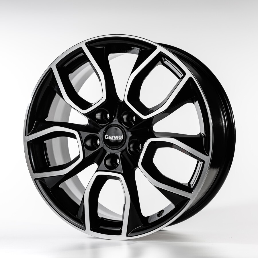 CARWEL ХАНГА 1713 (KAROQ/TIGUAN) ABT 7x17/5x112 ET45 D57.1 Черный глянцевый с полированной лицевой частью