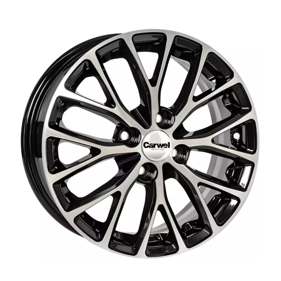 CARWEL ХУКО 1506 (VESTA) ABT 6x15/4x100 ET50 D60.1 Черный глянцевый с полированной лицевой частью