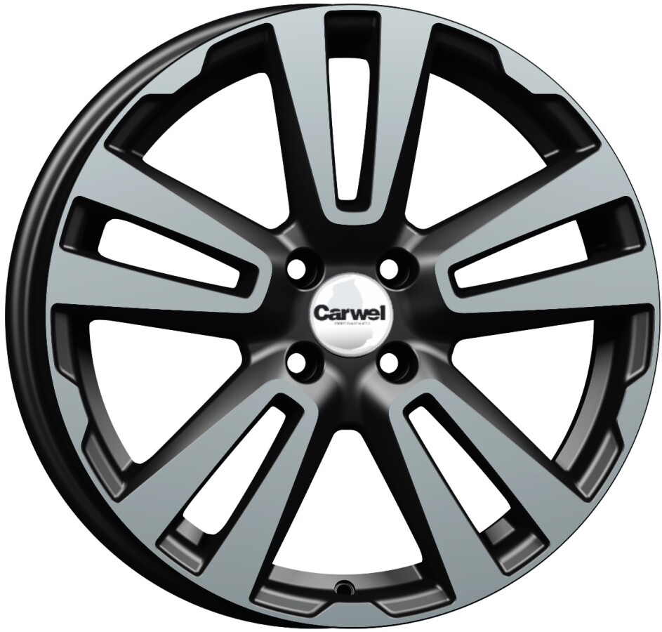 CARWEL ЛАДА 173 AB 5.5x14/4x98 ET35 D58.5 Черный глянцевый с полированной лицевой частью CARWEL ЛАДА 173 AB 5.5x14/4x98 ET35 D58.5 Черный глянцевый с полированной лицевой частью