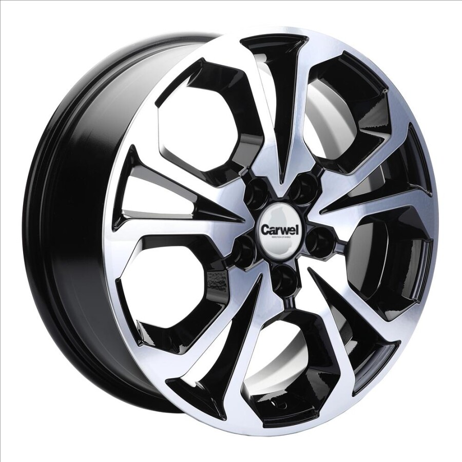 CARWEL ШИРА 1711 (ARKANA/KAPTUR) ABT 6.5x17/5x114.3 ET50 D66.1 Черный глянцевый с полированной лицевой частью CARWEL ШИРА 1711 (ARKANA/KAPTUR) ABT 6.5x17/5x114.3 ET50 D66.1 Черный глянцевый с полированной лицевой частью
