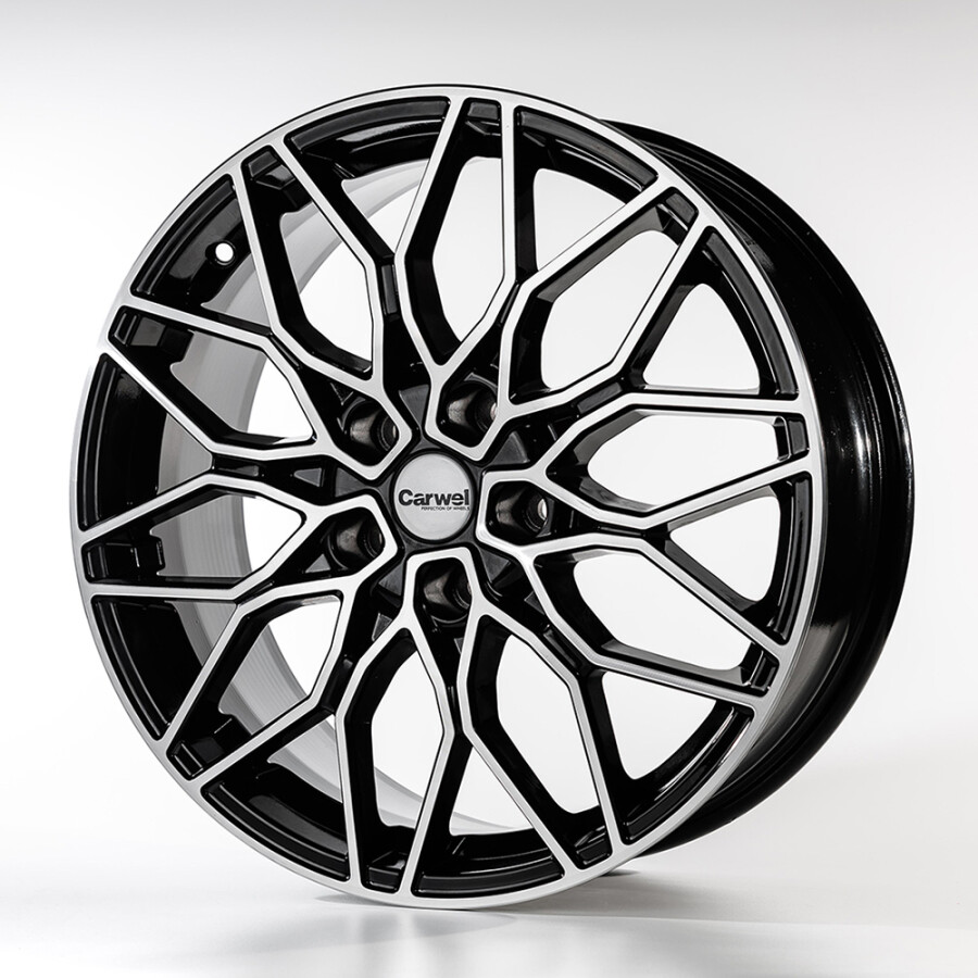 CARWEL ТИМ 1813 (GEELY ATLAS (PRO)/ SUZUKI GRAND VITARA) ABT 7x18/5x114.3 ET45 D60.1 Черный глянцевый с полированной лицевой частью