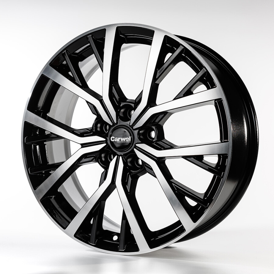 CARWEL ТУР 1806 (GEELY СOOLRAY) ABT 7x18/5x114.3 ET50 D54.1 Черный глянцевый с полированной лицевой частью