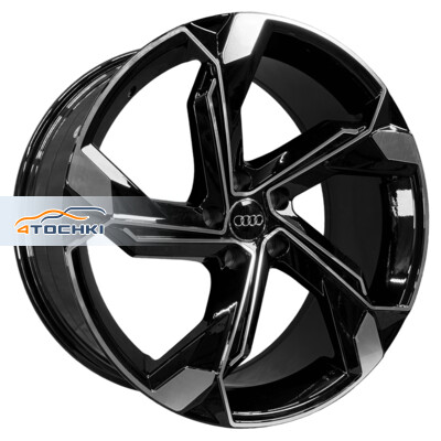 Hengder 5108 9x20/5x112 ET37 D66.45 Clear powder gloss black machined face