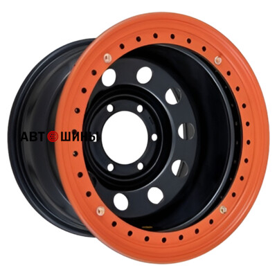 Off-Road Wheels Тойота Ниссан с бедлоком (оранжевый) 8x15/6x139.7 ET-19 D110 черный