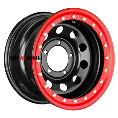 Off-Road Wheels УАЗ с бедлоком (красный) 10x16/5x139.7 ET-44 D110 черный