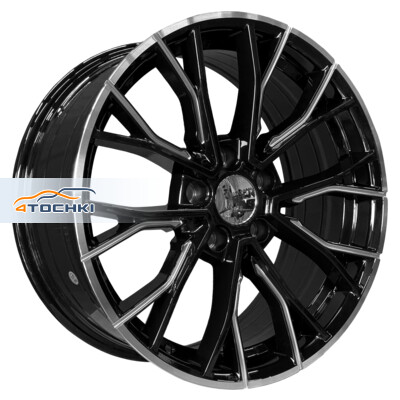 PDW 5438 8x18/5x120 ET33 D72.56 Gloss Black Machine Edge and Milled Spoke
